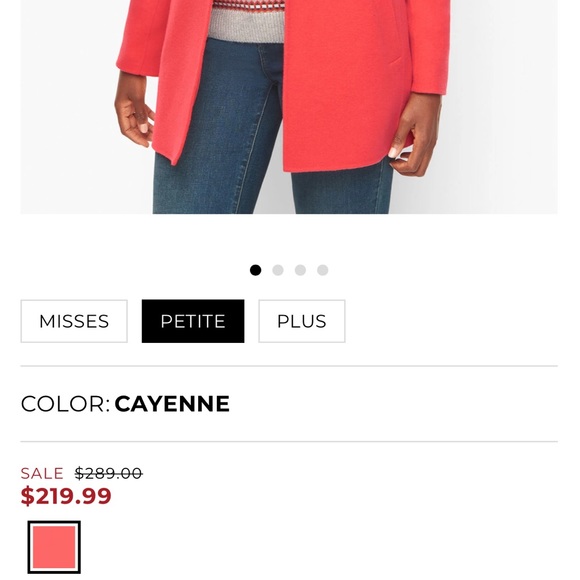 Talbots Double Faced Wool Blend Single Button Closure Blazer In Cayenne Size 6 - Picture 2 of 8